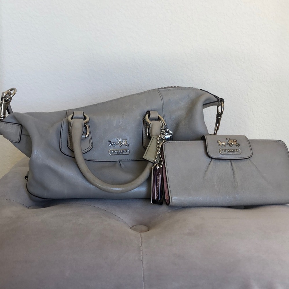 Leather Coach Bag & Matching Wallet